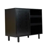 product of Flash Furniture NAN-F-HY-B23113-BLK-GG Elmont Classic Bar Cabinet, Shaker Style Single Door, Black Finish