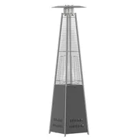 product of Flash Furniture NAN-FSDC-01-GY-GG Sol Patio Outdoor Propane Heater, 42,000 BTU, Stainless Steel, Slate Gray, with Wheels