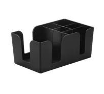 product of TableCraft Products 101 Bar Caddy, 9-1/2" x 5-3/4" x 4", 6 Compartments, ABS Plastic, Black