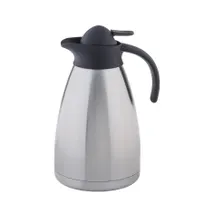product of TableCraft 10297 Beverage Server, 34oz Vacuum-Insulated Stainless Steel Carafe, Black Plastic Lid
