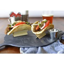 product of TableCraft 10516 Taco Taxi, 2-Piece X-Shape Wood Tray, 3-1/2"x2-1/2"x1-3/4", - 50/Pack