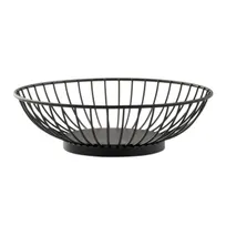 product of TableCraft 10821 Wire Basket, 8" dia., 2-3/8" H, round, solid bottom, powder coated steel, black