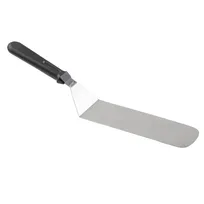 product of TableCraft Products 10934 Stainless Steel Solid Turner, 15" x 3" x 2", Black Plastic Handle
