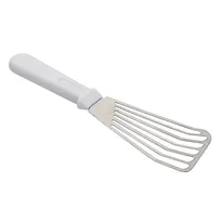 product of TableCraft 10944 Stainless Steel Fish Turner, 6" x 2-7/8" x 5/8", White Plastic Handle, Dishwasher Safe