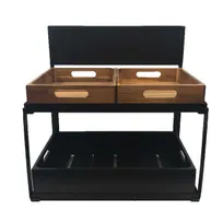product of TableCraft Products 11000 2-Tier Rectangular Display, 21-1/2" x 13-1/2" x 22-1/4", Black Chalkboard