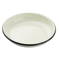 product of TableCraft Products 11154 Enamelware Plate, 10" 36 Oz, Round Coupe, Enamel Over Steel, Black/White