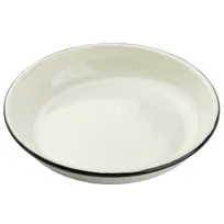 product of TableCraft Products 11155 Pasta Plate, 24 oz, 9" dia x 1-1/2", Round, Coated Steel, Black/White