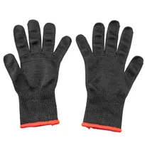 product of TableCraft Products 11207 Cut Resistant Glove, XSmall Polyethylene, Black with Red Cuff, 1 Pair