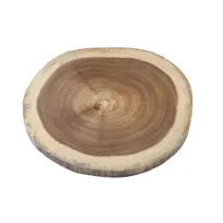 product of TableCraft Products 11299 Acacia Round Serving Board, 12" Diameter, 3/4" Thick, Wooden Tray
