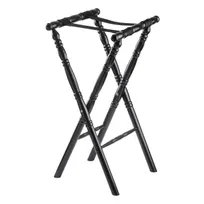 product of TableCraft Products 11521 Tray Stand - 17-3/4" x 16-1/2" x 30-3/4" Rubberwood, Black, 30" Height