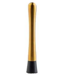 product of TableCraft 11814 Muddler - 8" 18/8 Stainless Steel, Gold, 1.375" W x 1.375" D, 8.125" H