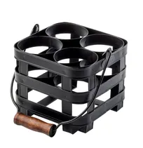 product of TableCraft Products 11846 Squeeze Bottle Caddy, 7.25"W x 7"D x 6.75"H, Steel Black, Holds 4 Bottles