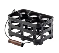 product of TableCraft 11847 Bar Caddy - 9.875"W x 7"D x 6.75"H, 6-Bottle, Galvanized Steel, Black