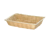 product of TableCraft Products 1188W Hand-Woven Rectangular Basket, 14" x 10" x 3", Natural Polypropylene Cord