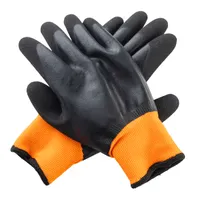 product of TableCraft Products 12249 - Extra Large Black Freezer Glove, 10.5" x 4.75" x 1", Blue Cuff - 1 Pair