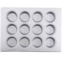 product of TableCraft 12475 Muffin Pan - 12-Cup, 18"x13"x1.25", Aluminized Steel, Silicone-Glazed Non-Stick