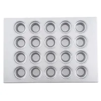 product of TableCraft Products 12477 - Muffin Pan, 20 Cup 6 Oz, 26" x 17.75" x 2" Steel, Silicone Non-Stick