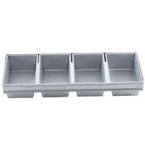 product of TableCraft 12488 4-Compartment Bread Loaf Pan, 22" x 9.875" x 2.75", 54oz, Silicone Glazed