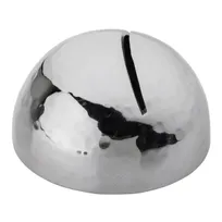 product of TableCraft 12517 Menu Card Holder - 1.8" Round Stainless Steel, Silver Hammered, 3" Height