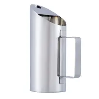 product of TableCraft 12813 Metal Pitcher - 1 Quart Steel, 5-1/4" x 4" x 8-3/4", Ice Guard, 32-63 oz - 1/Each