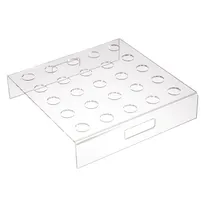 product of TableCraft 12817 Ice Cream Cone Holder, 15-3/4" x 15-3/4" x 3-1/2" Square Acrylic, Holds 25 Cones