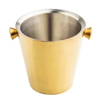 product of TableCraft 12931 Wine Bucket, 5-Qt Insulated, 10-3/4" x 8-3/4" x 8-3/4", Stainless, Gold Brushed PVD
