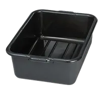 product of TableCraft Products 1529E 1-Compartment Tote Box, 21.5" x 15.75" x 5" Black High-Density Polyethylene Bus Box, Recycled, Dishwasher Safe, NSF Certified, Made in USA