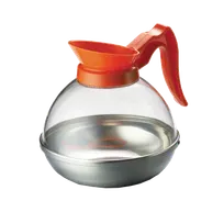 product of TableCraft Products 19 Coffee Decanter, 64 oz (2 qt), Orange Handle, Polycarbonate, Stainless Base