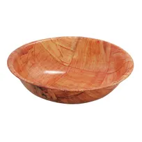product of TableCraft Products 208 - 8" Mahogany Salad Bowl, 20 oz., 4-Ply Woven Wood, Hand Wash Only
