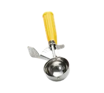 product of TableCraft 2120 - 20 2oz Ice Cream Disher, 18/8 SS, Yellow Handle, 8.25"x3.25"x1.5", Dishwasher