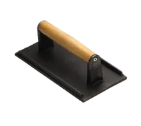 product of TableCraft Products 3033 Steak Weight, 8-1/4" x 4-1/4" x 2-1/2", Cast Iron, Wood Handle