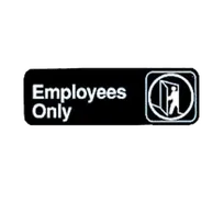 product of TableCraft Products 394506 Compliance Sign, 3" x 9", Employees Only, White on Black, Plastic - 1/Each