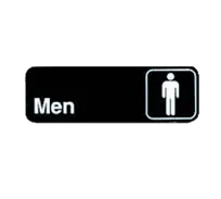 product of TableCraft 394515 Cash & Carry Sign, 3" x 9", Men, White on Black, Plastic, Dishwasher Safe