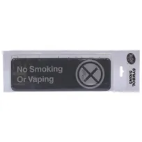 product of TableCraft Products 394564 No Smoking Sign, 3" x 9", White on Black Plastic - Dishwasher Safe