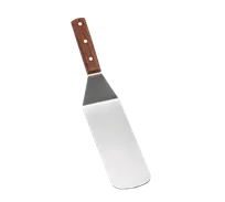 product of TableCraft 4100S Stainless Steel Solid Food Turner, 14-1/2" OAL, 7" Rounded Blade, Wood Handle