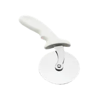 product of TableCraft 4106W Pizza Cutter - 4" Stainless Steel Wheel, White ABS Handle, Dishwasher Safe