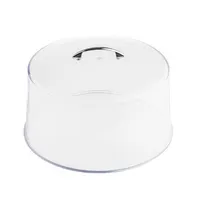 product of TableCraft 422A Clear Plastic Cake Cover, 12" Dia. 7-1/2" Height, Chrome Handle, 6/Set