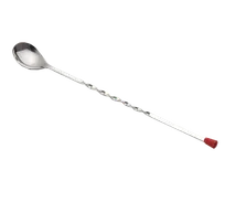 product of TableCraft Products 501K Bar Spoon, 11" Long, Red Knob, Stainless Steel, Dishwasher Safe