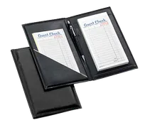 product of TableCraft 52585BK Presenter – 5-1/4" x 8-1/2" Black Double Panel Holder with Pen Loop, 14‑pt Vinyl