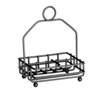 product of TableCraft 593RBK Condiment Caddy, 2-Compartment, 4-3/4" x 4-3/4" x 6-1/8", Black Powder Coated Metal