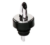 product of TableCraft 671 Liquor Pourer - Free Flow Pourer with Chrome-Plated Silver Spout, Black Collar, Sold in Dozen-Pack