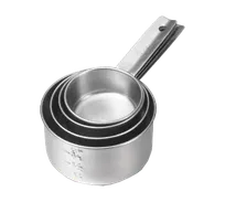 product of TableCraft 724 Measuring Cups Set - 4 Piece Stainless Steel, 1/4, 1/3, 1/2, 1 Cup, Dishwasher Safe