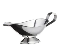 product of TableCraft 7803 - 3oz Gravy & Sauce Boat, 18/8 Stainless Steel, Footed Handle, Dishwasher Safe