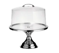 product of TableCraft Products 821422 Cake Stand & Cover Set, 12-3/4" Dia x 13-3/4" H, Steel, Dishwasher Safe