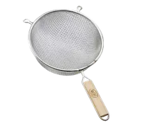 product of TableCraft Products 84 Mesh Strainer, 8" Dia., Double Fine Mesh, Tinned, Wooden Handle