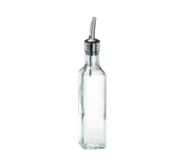 product of TableCraft Products 9085 Oil/Vinegar Cruet Bottle 8-1/2 oz., Green Tinted Square Glass Steel Pourer
