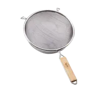product of TableCraft Products 92 Mesh Strainer, 6-1/4" dia., Single Fine Mesh, Tinned, Wooden Handle