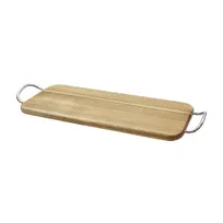 product of TableCraft ACAMR2007 - 17" x 7" Acacia Wooden Serving Board with 2 Metal Handles, Hand Wash Only