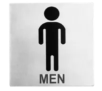 product of TableCraft Products B10 Men Restroom Sign, 5" x 5", Stainless Steel, Pressure Sensitive Adhesive