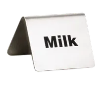 product of TableCraft Products B5 - Milk Steel Buffet Tent Printed Tabletop Sign, 2-1/2" x 2-3/4", Hand Wash